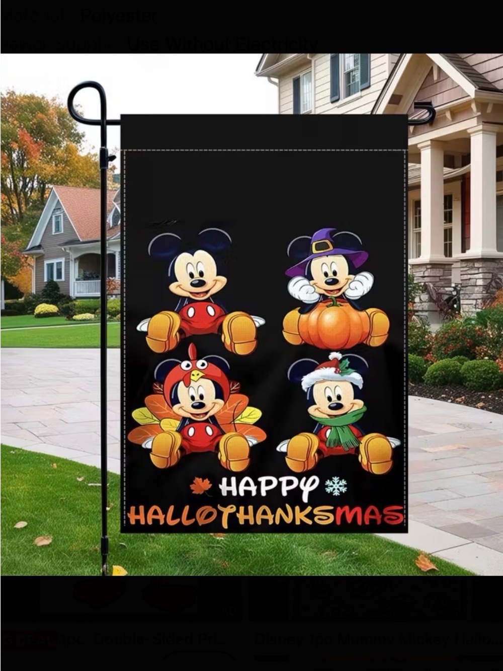 Holiday Mickey Flag